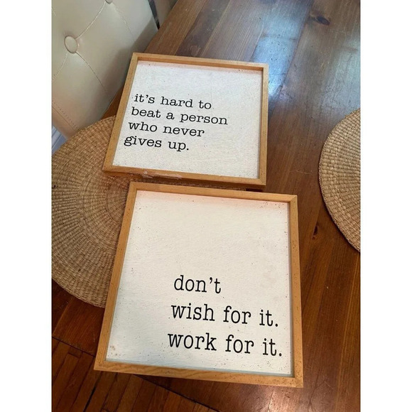 Two Wooden Motivational square signs - Picture 1 of 10